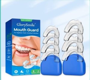 Placa de Proteção Bucal Anti-Bruxismo GlorySmile – Kit com 8 Placas e Estojos