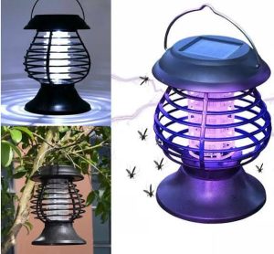Luminária Solar Decorativa e Mata-Mosquitos Portátil para Exterior