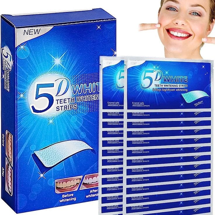 Fitas Clareadoras Dentais 5D White Teeth Whitening Strips – Kit Clareamento Dental Caseiro de Alta Eficiência - Image 8