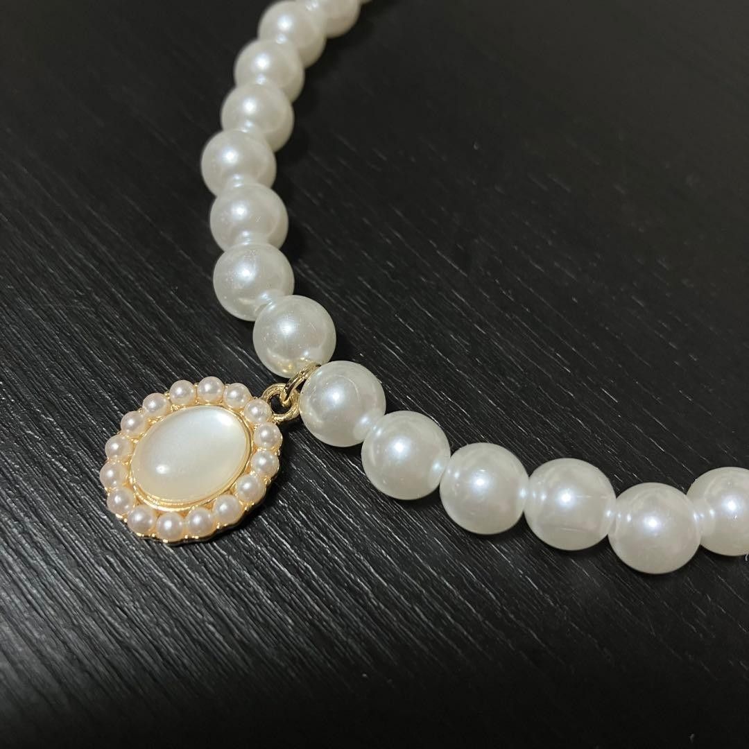 Conjunto Feminino Colar de Pérolas com Pingente Oval Madrepérola Banhado a Ouro e Par de Brincos Estilo Vintage – Joia Clássica de Luxo - Image 2