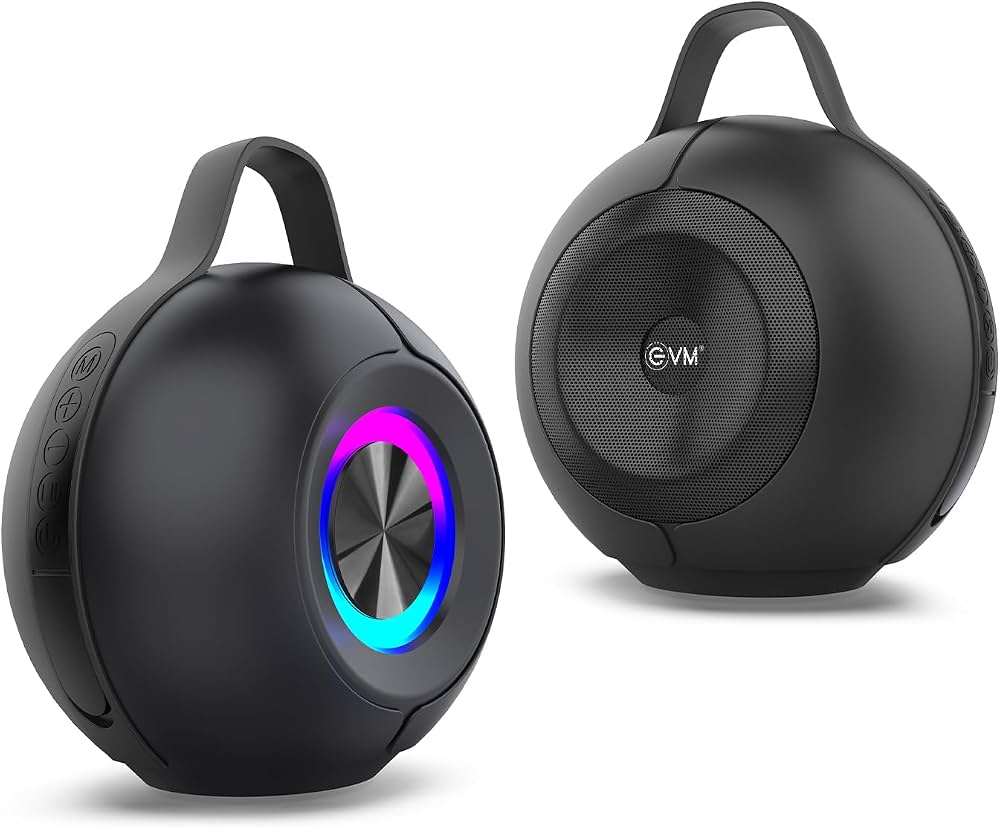 Caixa de Som Portátil Bluetooth INFIRE Esférica com Luzes LED RGB Dinâmicas, Radiador Passivo de Graves e Alça de Transporte – Cor Preta - Image 6