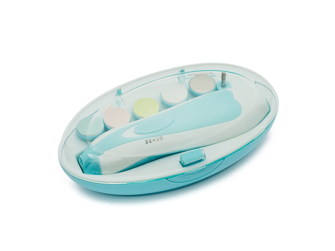 Lixa de Unha Elétrica para Bebês e Adultos com Luz LED Integrada e 6 Cabeças Intercambiáveis – Cortador de Unhas Infantil Seguro e Silencioso - Image 2
