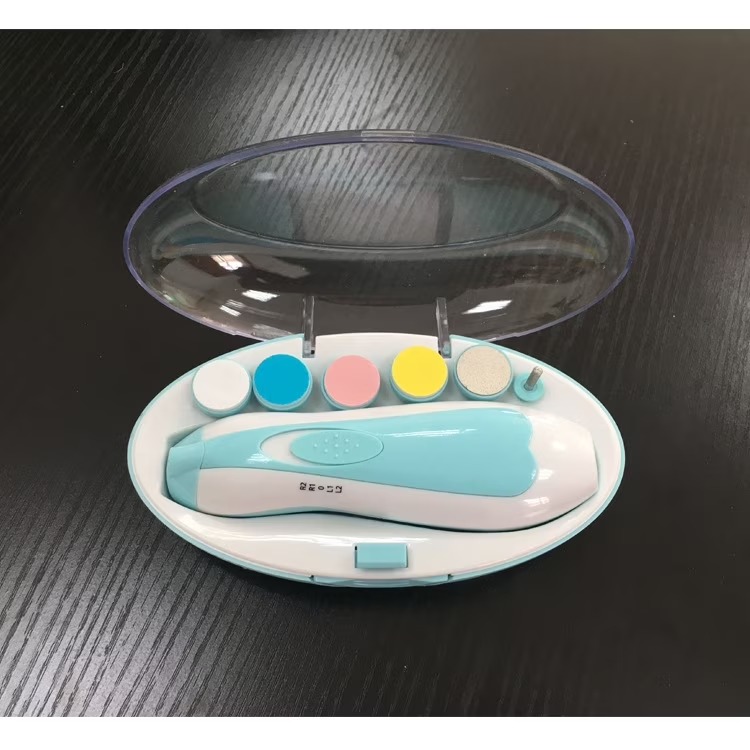Lixa de Unha Elétrica para Bebês e Adultos com Luz LED Integrada e 6 Cabeças Intercambiáveis – Cortador de Unhas Infantil Seguro e Silencioso - Image 5