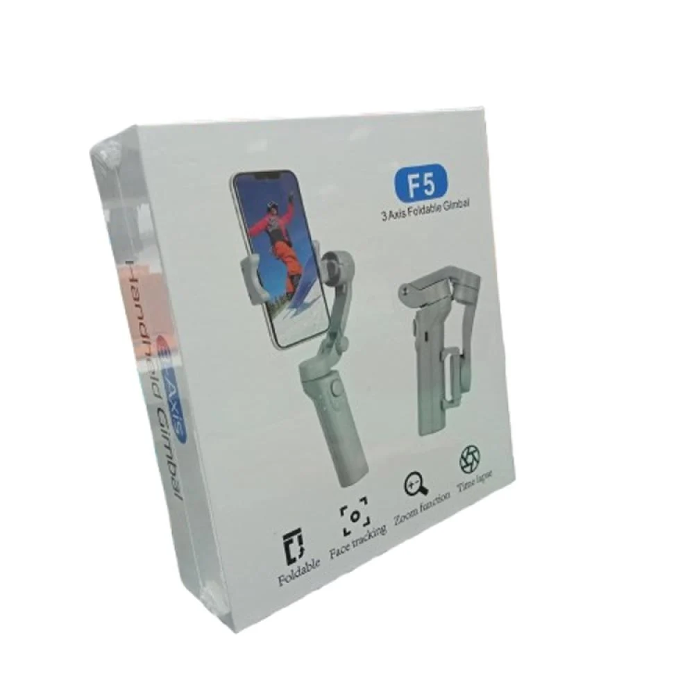 Gimbal Estabilizador de Imagem Portátil de 3 Eixos para Smartphone com Tripé Dobrável, Conexão Bluetooth e Joystick de Controle – Cor Cinza - Image 5