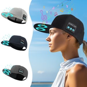 Boné Inteligente com Fone de Ouvido Bluetooth Integrado, Alto-Falantes Estéreo e Microfone para Chamadas Hands-Free – Boné Esportivo Recarregável "Music Hat"